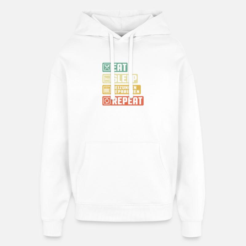 Heating Engineer Heating Construction Plumber Plumber - Oversized Unisex Hoodie by Stanley/Stella - white