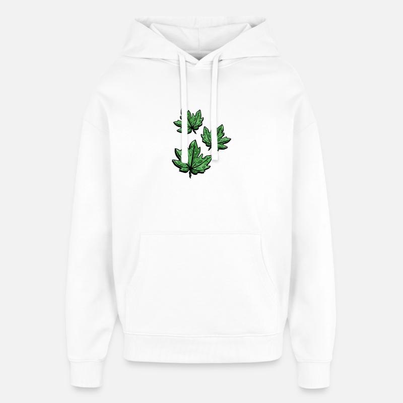 Feuille d'érable d'automne - Sweat à capuche unisexe Stanley/Stella Oversized - blanc