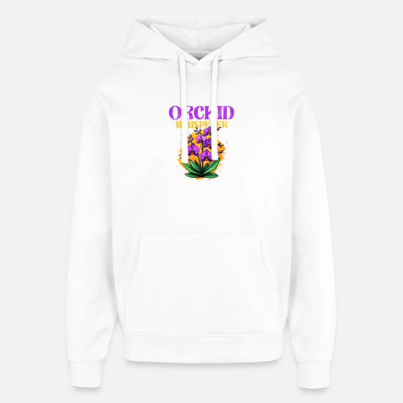 Conception de murmure d'orchidée - Sweat à capuche unisexe Stanley/Stella Oversized - blanc