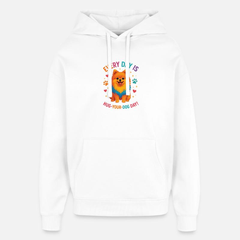 Spitz nain - Sweat à capuche unisexe Stanley/Stella Oversized - blanc