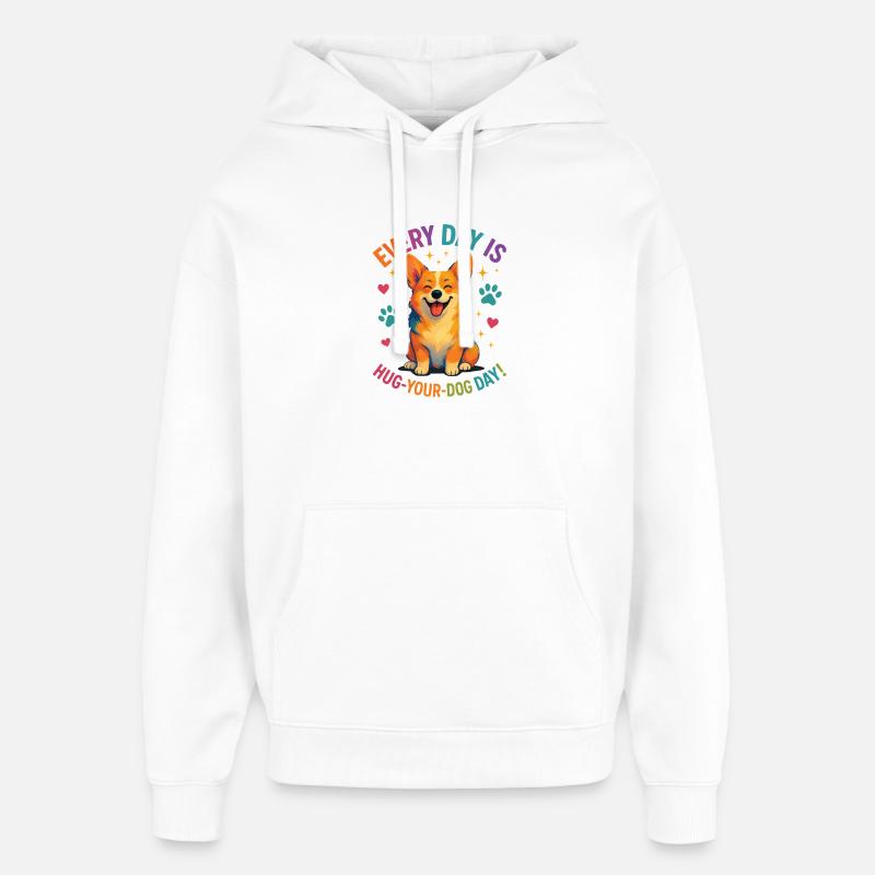 Corgi - Sweat à capuche unisexe Stanley/Stella Oversized - blanc