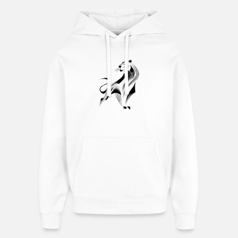 Lion abstrait - Sweat à capuche unisexe Stanley/Stella Oversized - blanc