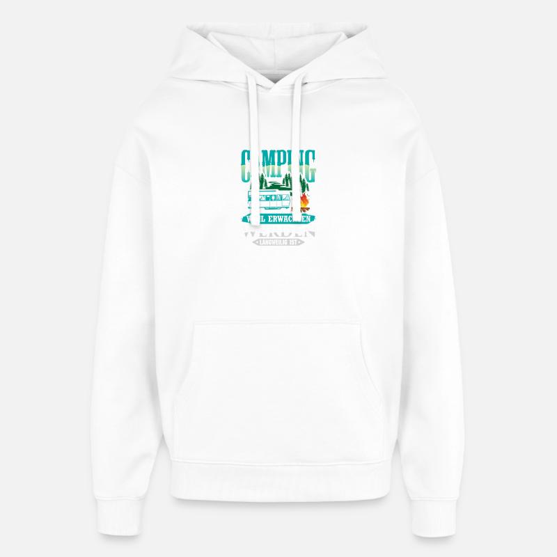 Camper Camping Caravane Dicton - Sweat à capuche unisexe Stanley/Stella Oversized - blanc
