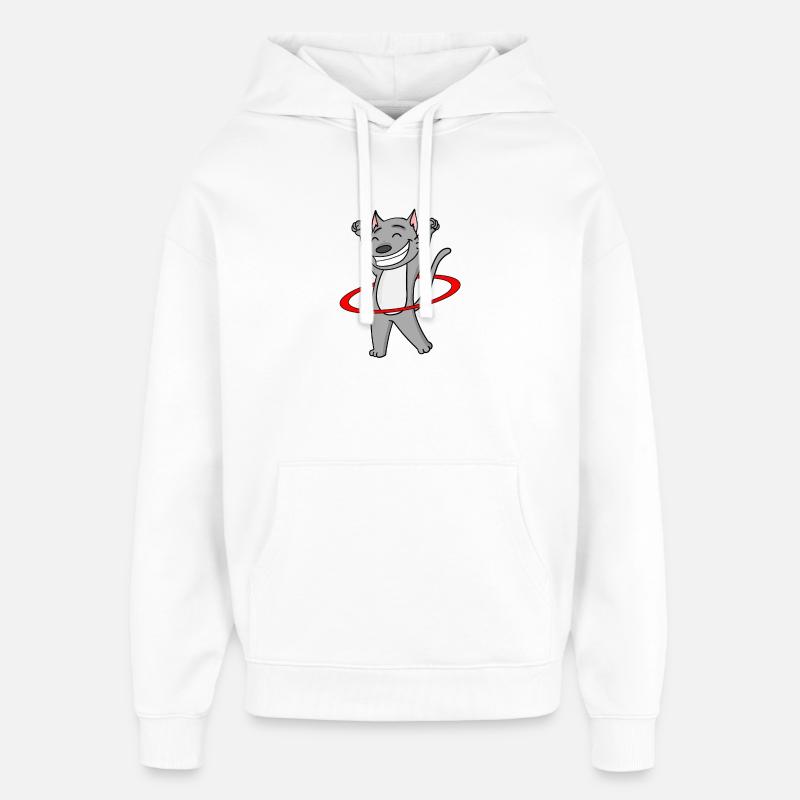 Chat mignon avec cerceau - Sweat à capuche unisexe Stanley/Stella Oversized - blanc