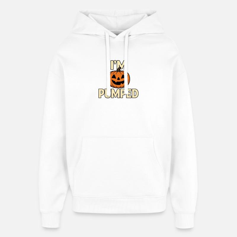 Masque de citrouille effrayante Halloween Design - Sweat à capuche unisexe Stanley/Stella Oversized - blanc
