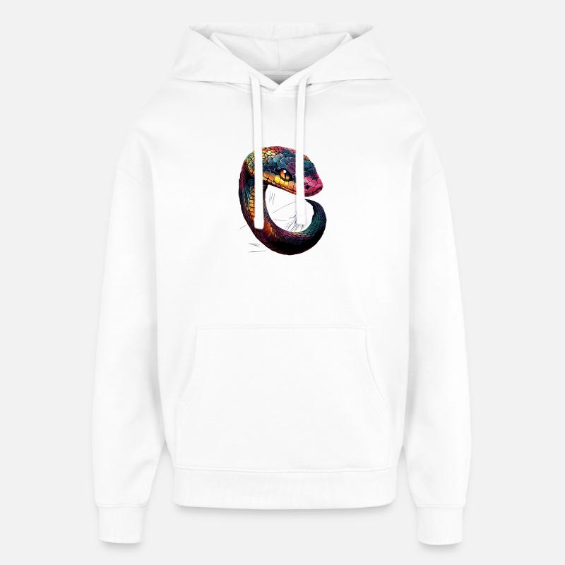 Schlange Python Kobra Klapperschlange Schlangen - Oversized Unisex Hoodie von Stanley/Stella - Weiß