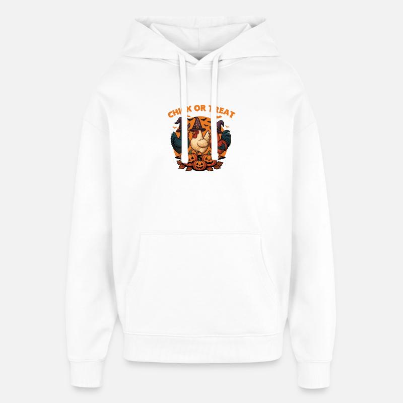 Küken oder Leckerli Gruseliges Halloween-Huhn - Oversized Unisex Hoodie von Stanley/Stella - Weiß