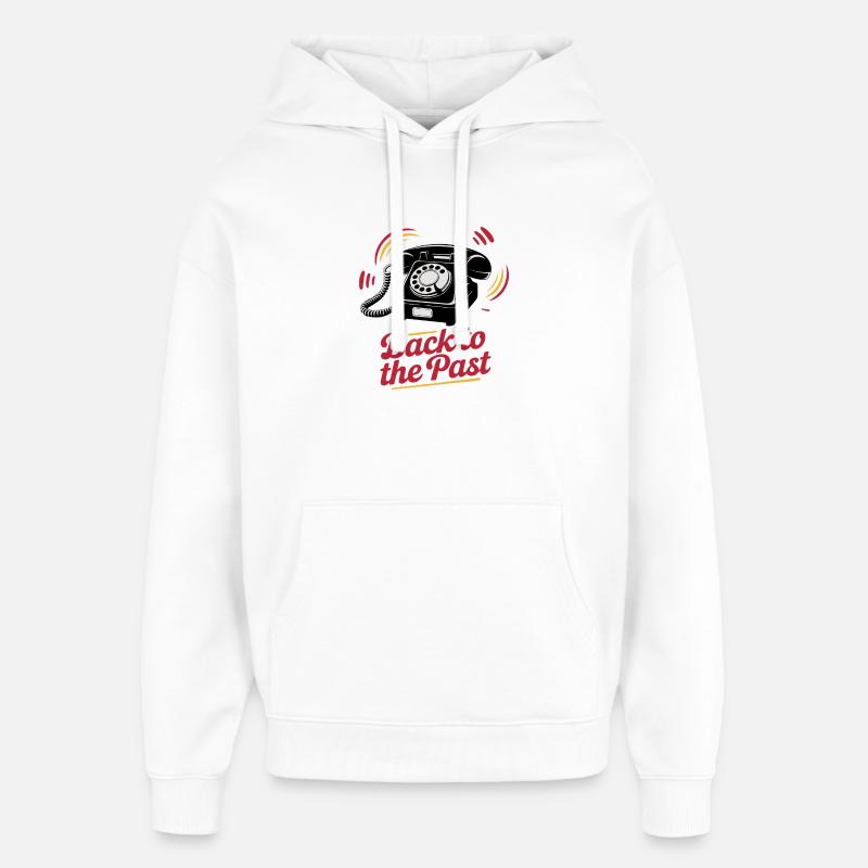 Téléphone à cadran rétro Nostalgie Design - Sweat à capuche unisexe Stanley/Stella Oversized - blanc