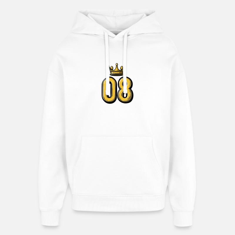 Couronne à 8 chiffres - Sweat à capuche unisexe Stanley/Stella Oversized - blanc