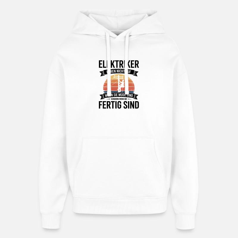 Électricien Chantier - Sweat à capuche unisexe Stanley/Stella Oversized - blanc