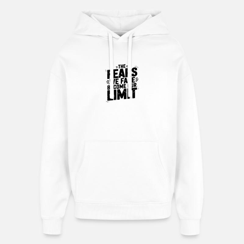 Angst wird zu unserem Limit Zitat-Design - Oversized Unisex Hoodie von Stanley/Stella - Weiß