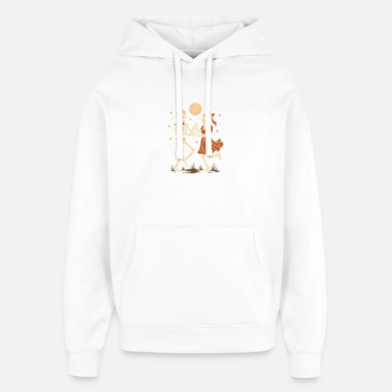 Ciel et squelettes dansants - Sweat à capuche unisexe Stanley/Stella Oversized - blanc