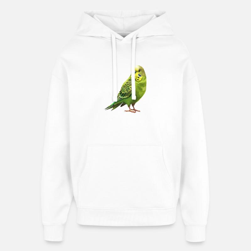 Conception de perruche Joie de vivre - Sweat à capuche unisexe Stanley/Stella Oversized - blanc