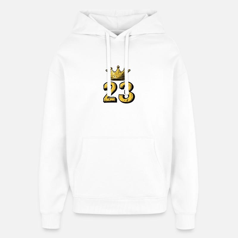 Couronne à 23 chiffres - Sweat à capuche unisexe Stanley/Stella Oversized - blanc