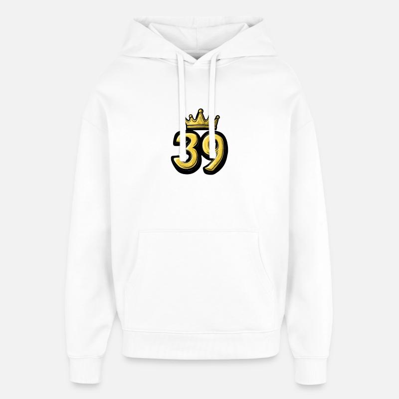 Couronne à 39 chiffres - Sweat à capuche unisexe Stanley/Stella Oversized - blanc