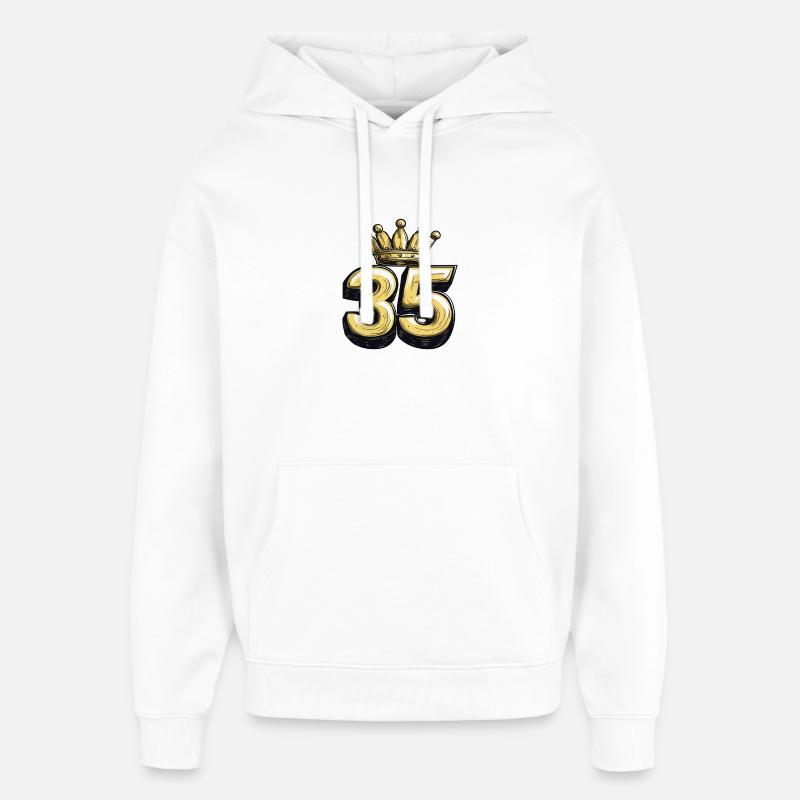 Couronne à 35 chiffres - Sweat à capuche unisexe Stanley/Stella Oversized - blanc