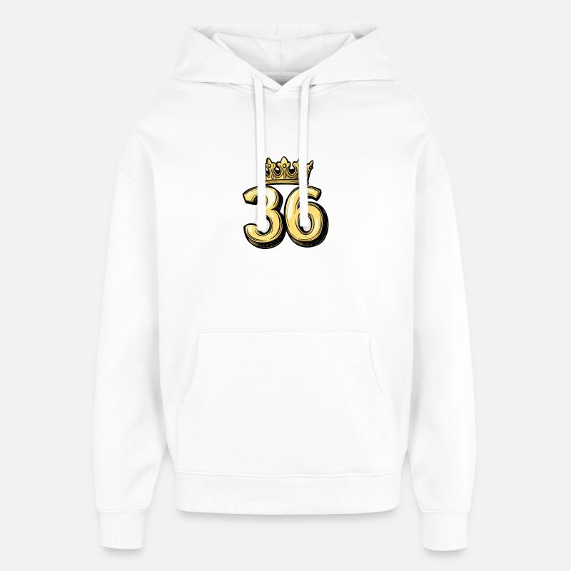 Couronne à 36 chiffres - Sweat à capuche unisexe Stanley/Stella Oversized - blanc