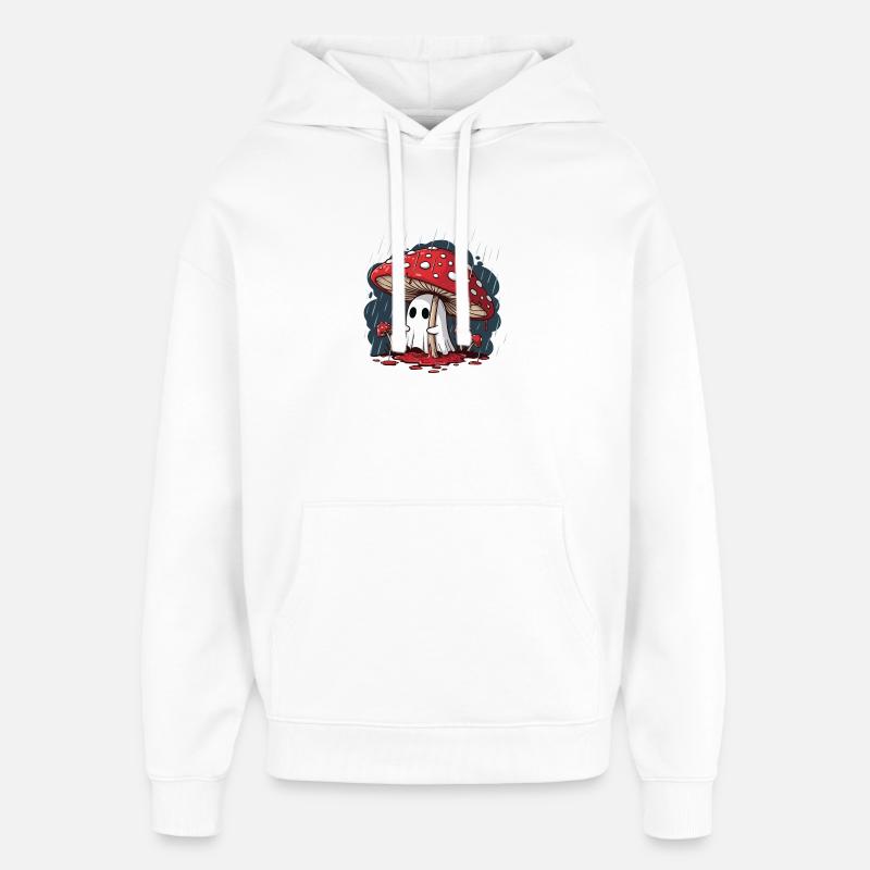 Fly Agaric Ghost — Gruseliger Halloween-Pilzgeist - Oversized Unisex Hoodie von Stanley/Stella - Weiß