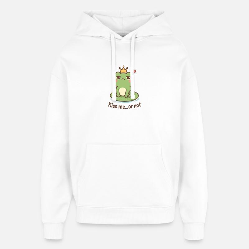 Kussfrosch König – Küss mich oder nicht - Oversized Unisex Hoodie von Stanley/Stella - Weiß