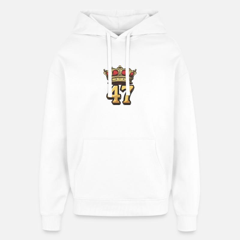Couronne à 47 chiffres - Sweat à capuche unisexe Stanley/Stella Oversized - blanc