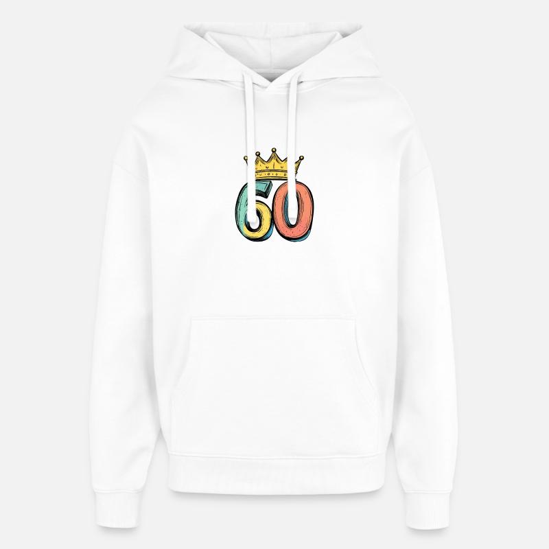 Couronne à 60 chiffres - Sweat à capuche unisexe Stanley/Stella Oversized - blanc