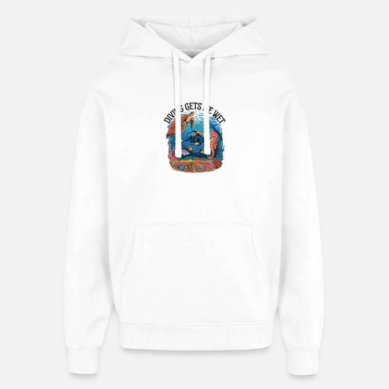 La plongée m’emmène dans l’aventure aquatique - Sweat à capuche unisexe Stanley/Stella Oversized - blanc