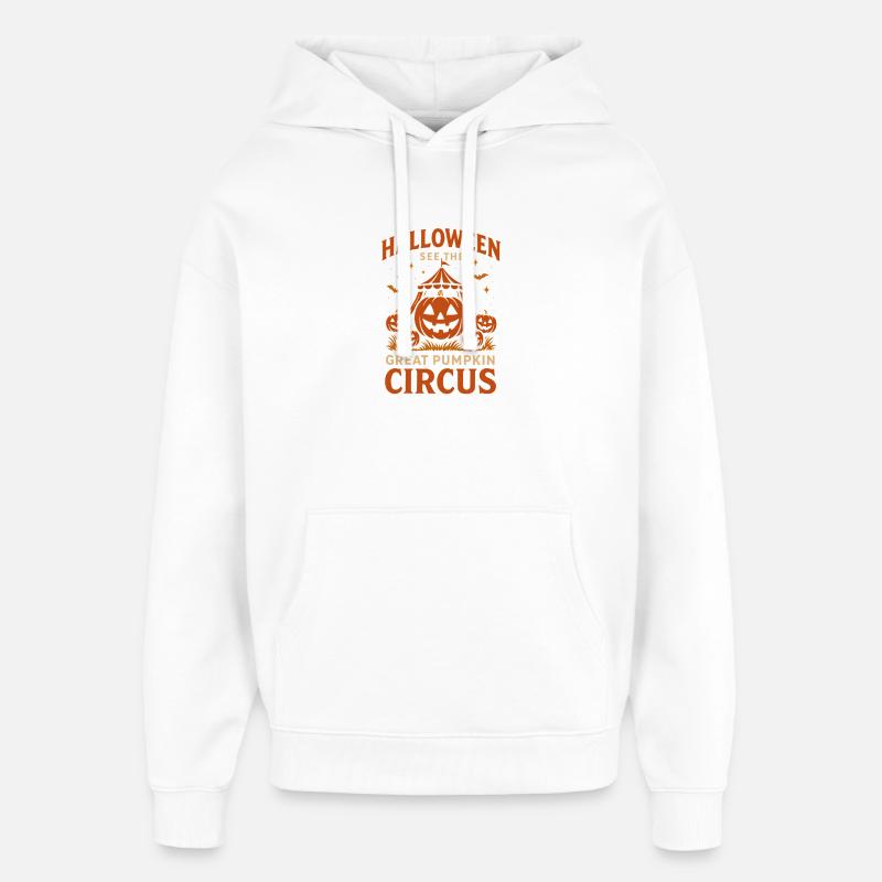 Grand cirque de citrouilles Halloween - Sweat à capuche unisexe Stanley/Stella Oversized - blanc