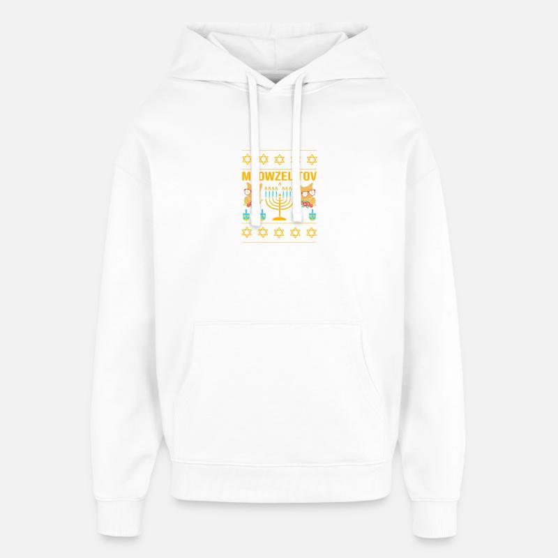 Hanoukka Hanoukka Hanoukka - Sweat à capuche unisexe Stanley/Stella Oversized - blanc