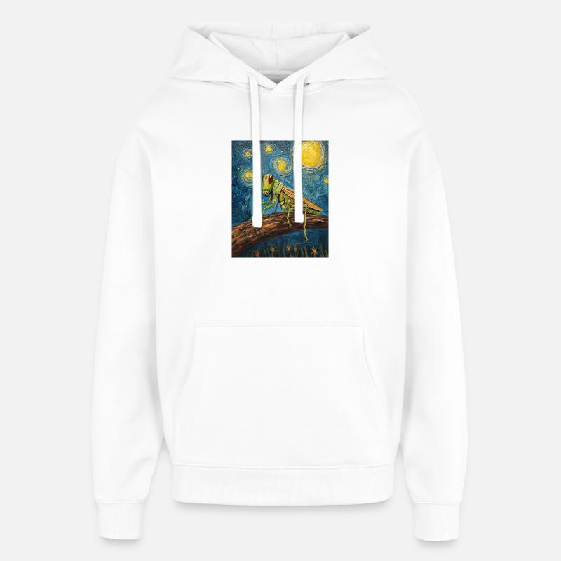 sauterelle sauterelle style Van Gogh - Sweat à capuche unisexe Stanley/Stella Oversized - blanc