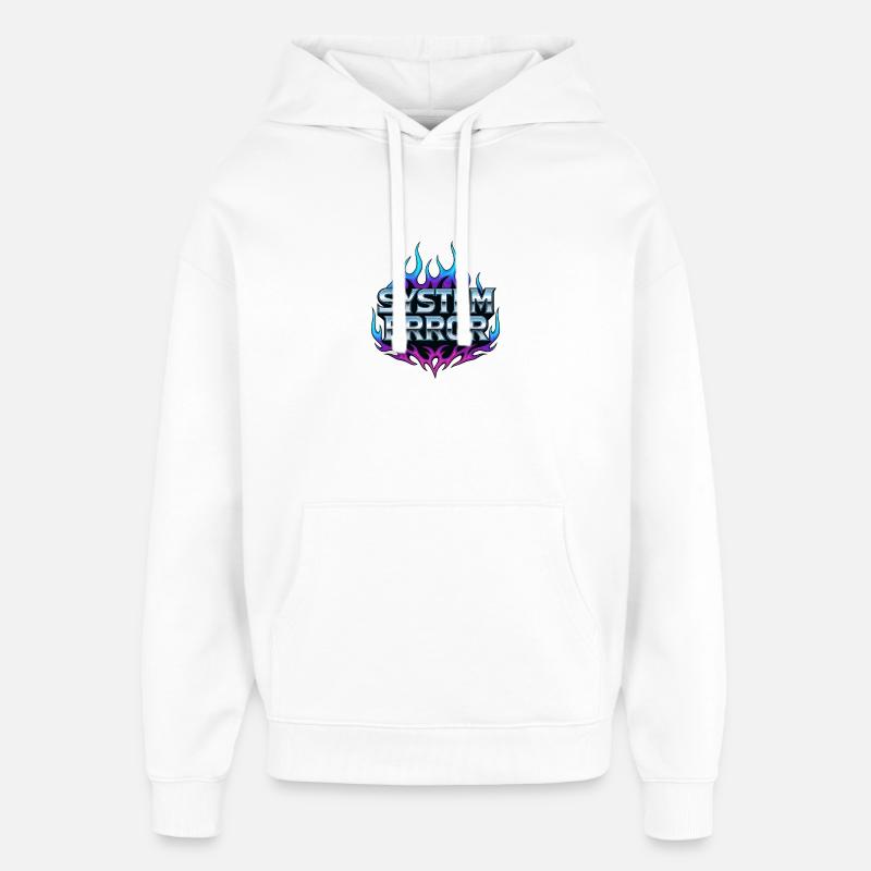 Flame Graphics System Error - Oversized Unisex Hoodie by Stanley/Stella - white
