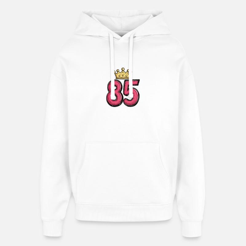 Couronne à 85 chiffres - Sweat à capuche unisexe Stanley/Stella Oversized - blanc
