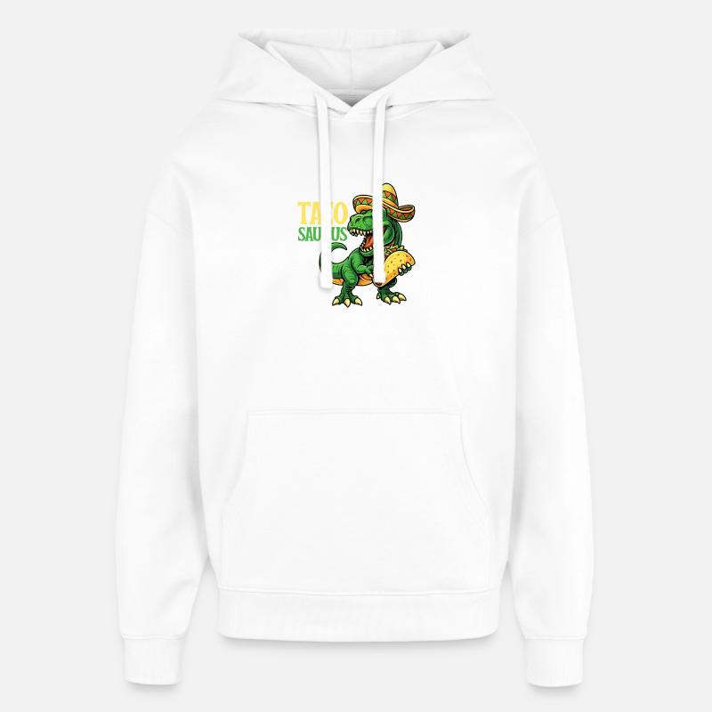 Tacosaurus Roar Taco Lover Humour - Sweat à capuche unisexe Stanley/Stella Oversized - blanc