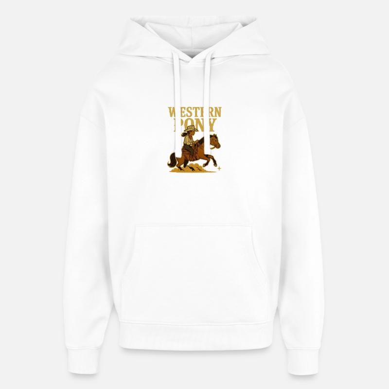 Cavalier de poney western - Sweat à capuche unisexe Stanley/Stella Oversized - blanc