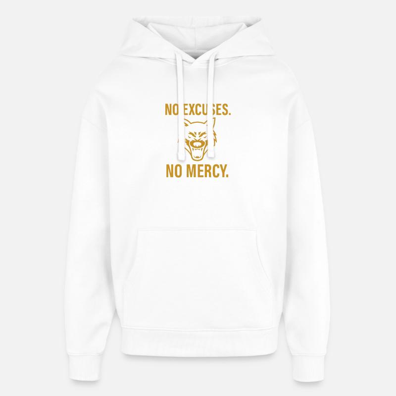 Pas d’excuses, pas de pitié Wolf - Sweat à capuche unisexe Stanley/Stella Oversized - blanc