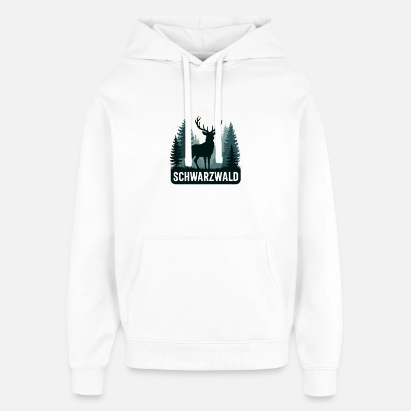 Forêt-Noire - Sweat à capuche unisexe Stanley/Stella Oversized - blanc
