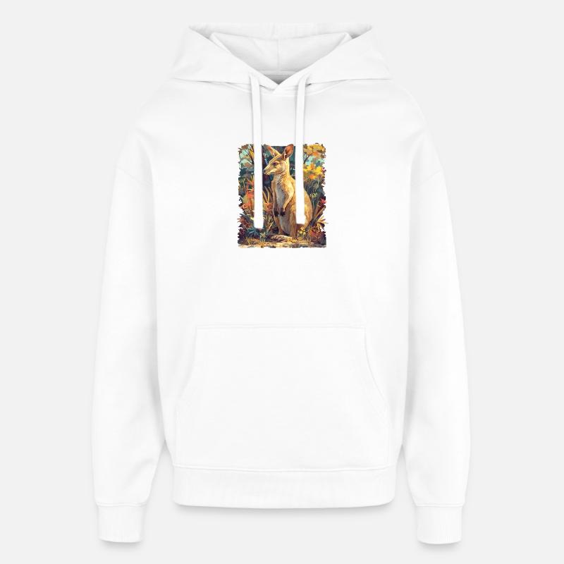 Wallabies Wallaby - Sweat à capuche unisexe Stanley/Stella Oversized - blanc