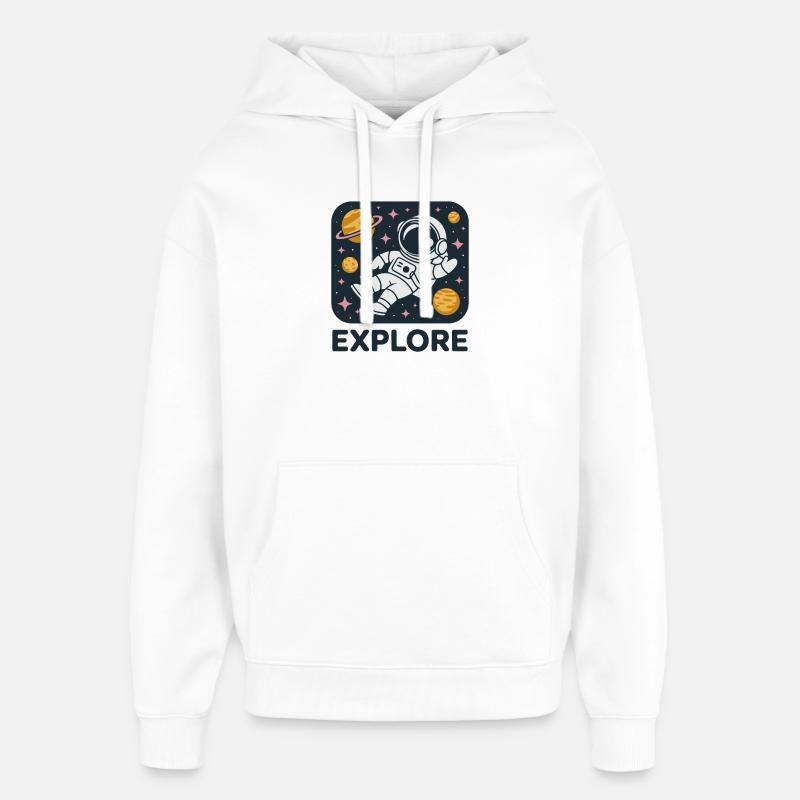 Explorez l’astronaute de l’espace - Sweat à capuche unisexe Stanley/Stella Oversized - blanc