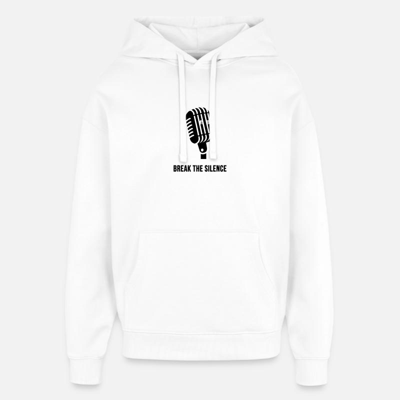 Briser le silence - Sweat à capuche unisexe Stanley/Stella Oversized - blanc