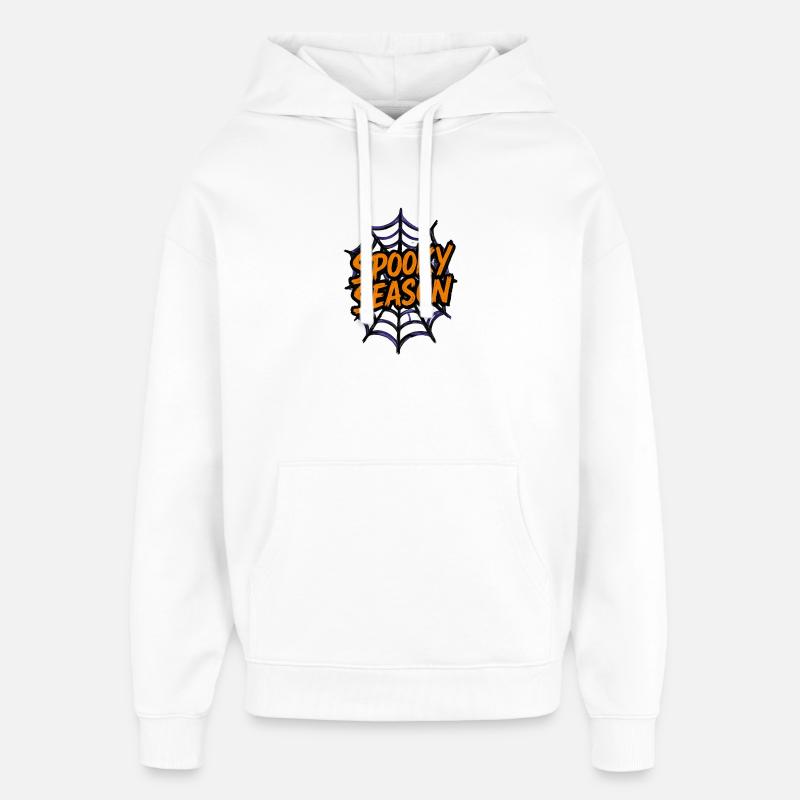 Toile d’araignée Halloween “Spooky Season” - Sweat à capuche unisexe Stanley/Stella Oversized - blanc