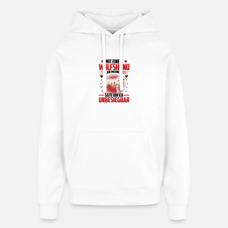 Irish Wolfhound est imbattable - Sweat à capuche unisexe Stanley/Stella Oversized - blanc