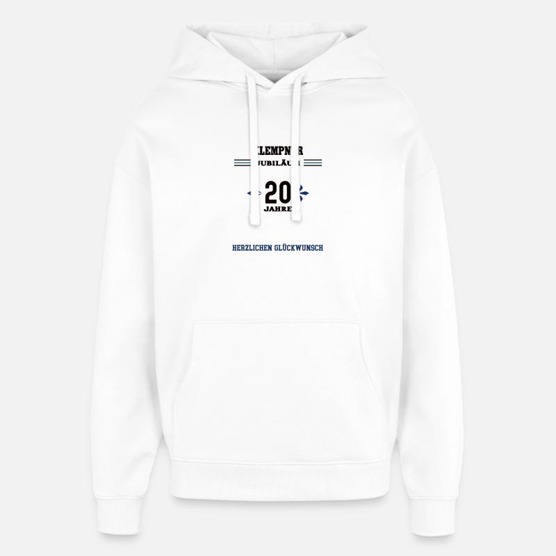 Plombier 20e anniversaire Vingtième anniversaire - Sweat à capuche unisexe Stanley/Stella Oversized - blanc
