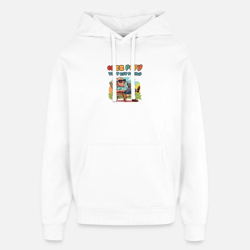 Chez Papy tout est permis - Sweat à capuche unisexe Stanley/Stella Oversized - blanc