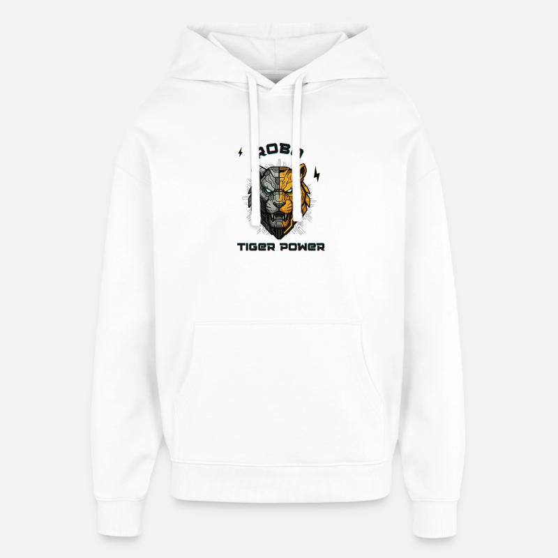 Puissance du Robo Tiger - Sweat à capuche unisexe Stanley/Stella Oversized - blanc