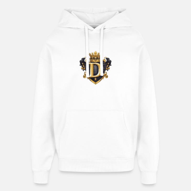 D Buchstabe Name Krone - Oversized Unisex Hoodie von Stanley/Stella - Weiß