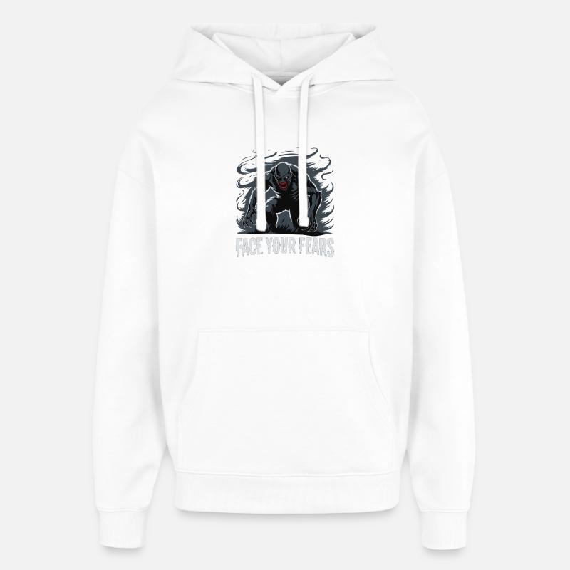 Affrontez vos peurs Monstre, Cauchemar. - Sweat à capuche unisexe Stanley/Stella Oversized - blanc
