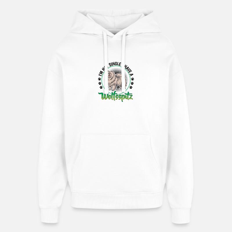 Wolfspitz not single German Wolfspitz - Oversized Unisex Hoodie by Stanley/Stella - white