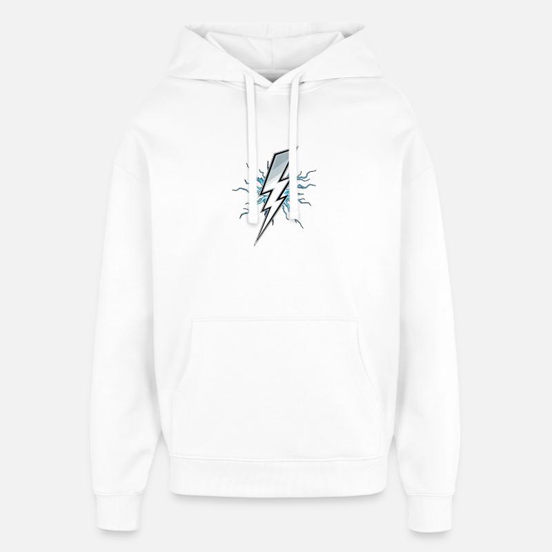 Blitz Blitzschlag Gewitter Strom Sturm - Oversized Unisex Hoodie von Stanley/Stella - Weiß