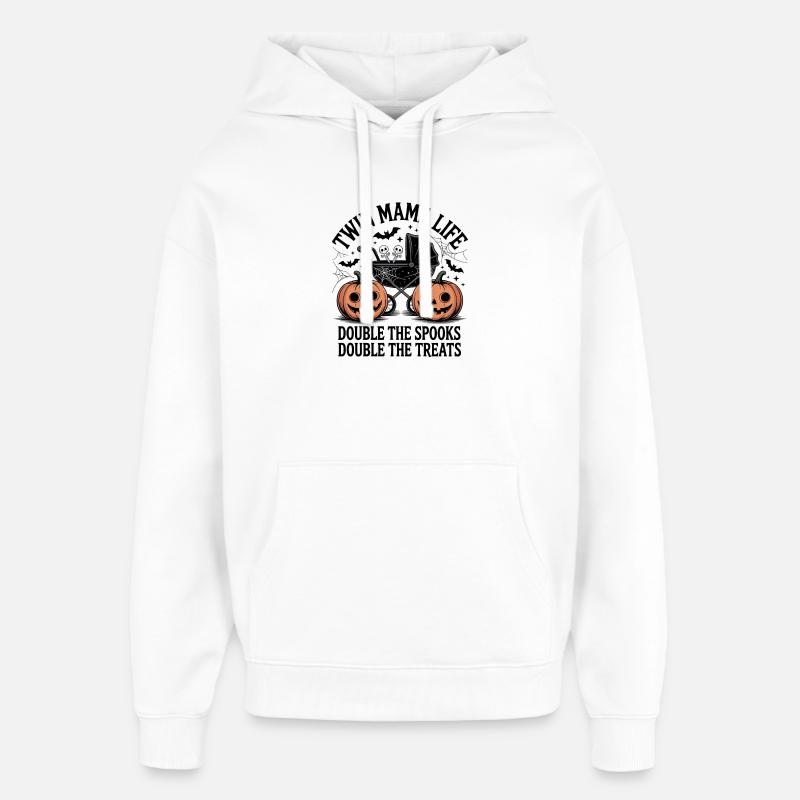 Halloween Double Bébé Hanté - Sweat à capuche unisexe Stanley/Stella Oversized - blanc
