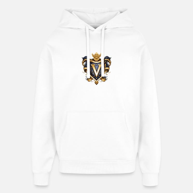 Lettre V Nom Couronne - Sweat à capuche unisexe Stanley/Stella Oversized - blanc