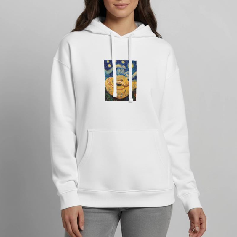 Snake Python Van Gogh Style Starry Night Oversized Unisex Hoodie by Stanley/Stella